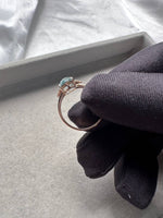 JO227028 Once in a Blue Moon | 18K Blue Jadeite Jade Cabochon Ring in Rose Gold with Natural Diamonds HK13 | US6