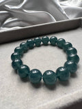 JBD230001 Lake of Dreams | Icy High Translucency Guatemalan Jadeite Jade Beads Bracelet