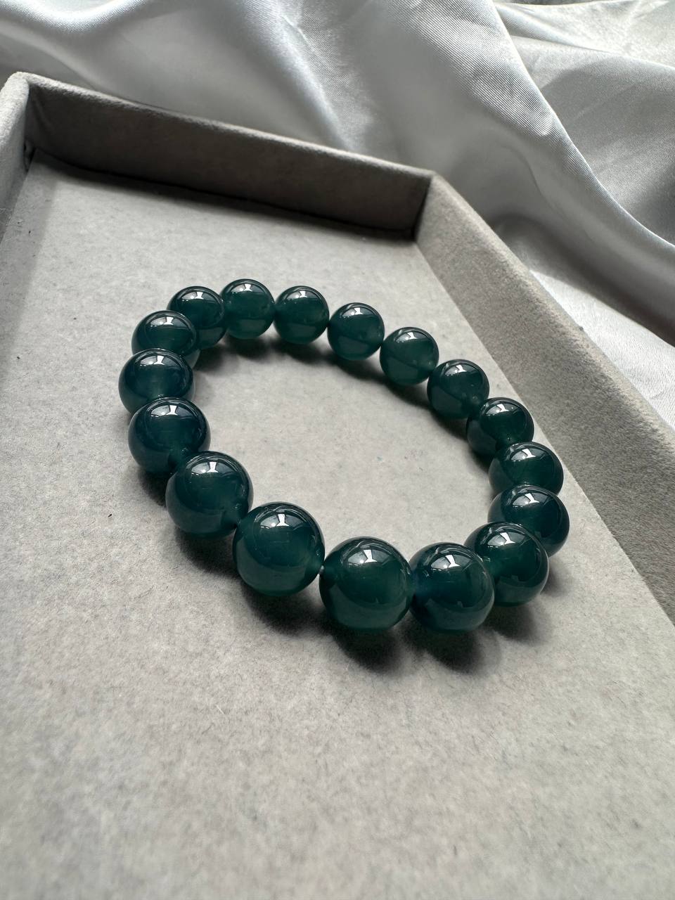 JBD230001 Lake of Dreams | Icy High Translucency Guatemalan Jadeite Jade Beads Bracelet