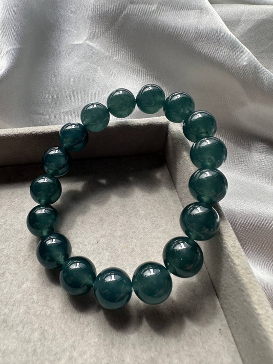 JBD230001 Lake of Dreams | Icy High Translucency Guatemalan Jadeite Jade Beads Bracelet