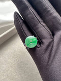 JPA225035 Story of Lily | 18K Icy Bright Green Donut with Natural Diamonds and Sapphires White Gold Ring HK13 | US6