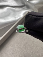 JPA225035 Story of Lily | 18K Icy Bright Green Donut with Natural Diamonds and Sapphires White Gold Ring HK13 | US6