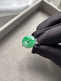 JPA225035 Story of Lily | 18K Icy Bright Green Donut with Natural Diamonds and Sapphires White Gold Ring HK13 | US6