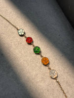 JO230007 Let Me Bloom with You | Flower Carved Jadeite in 18K Yellow Gold Bracelet